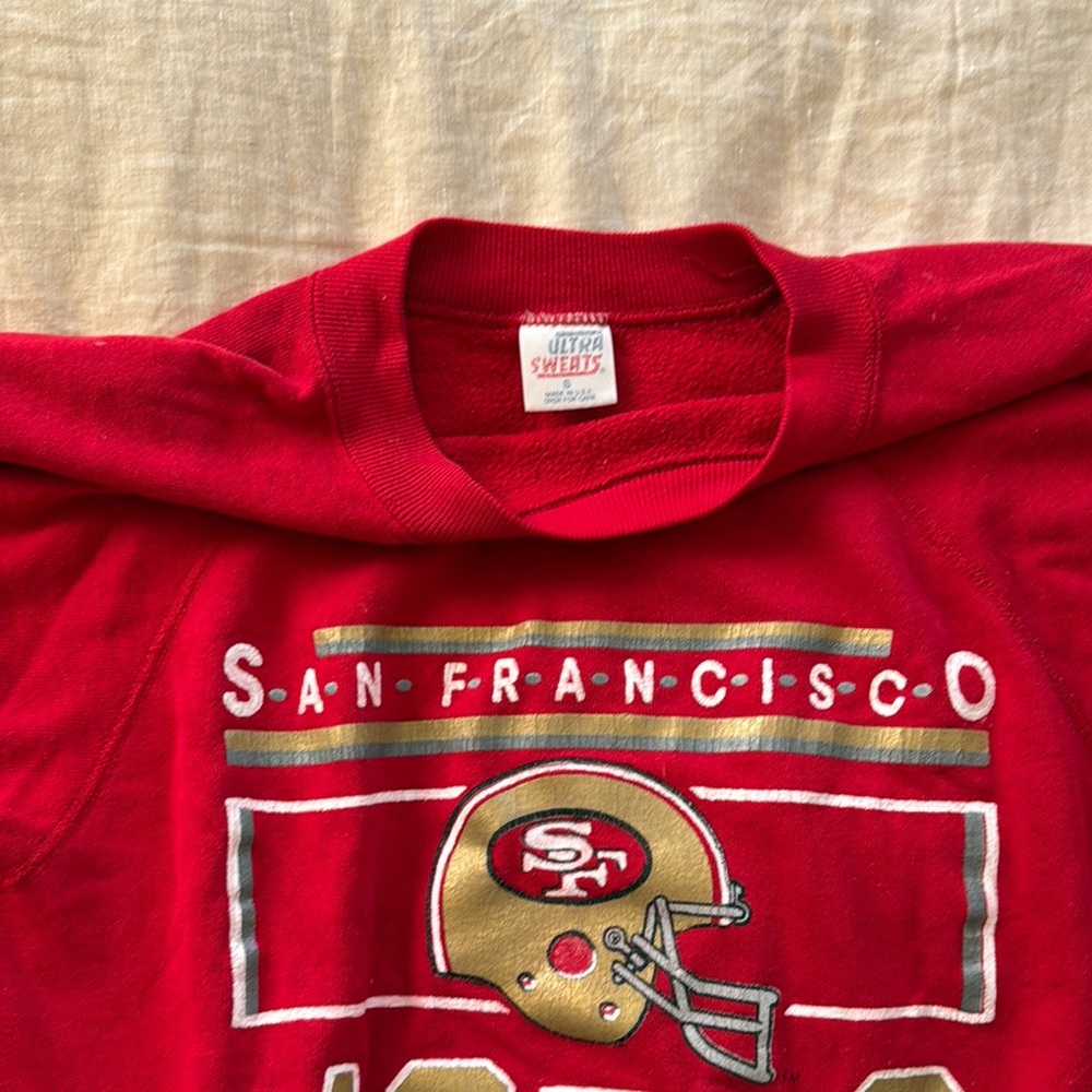 Vintage San Francisco 49ers Red Crew Neck Sweatshirt - Picture 2 of 4